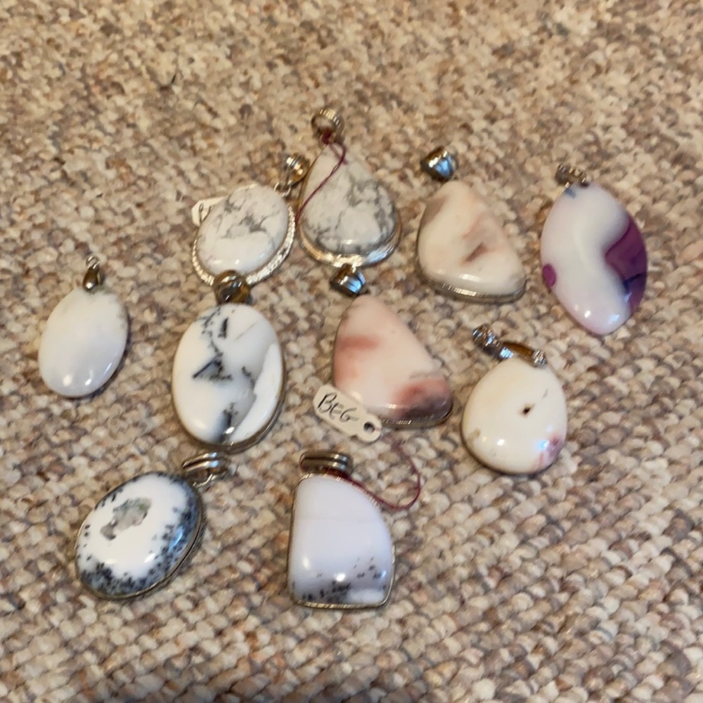 Group of 10 pendants